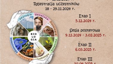 plakat promujący olimpiadę wiedzy biologicznej i ekologicznej